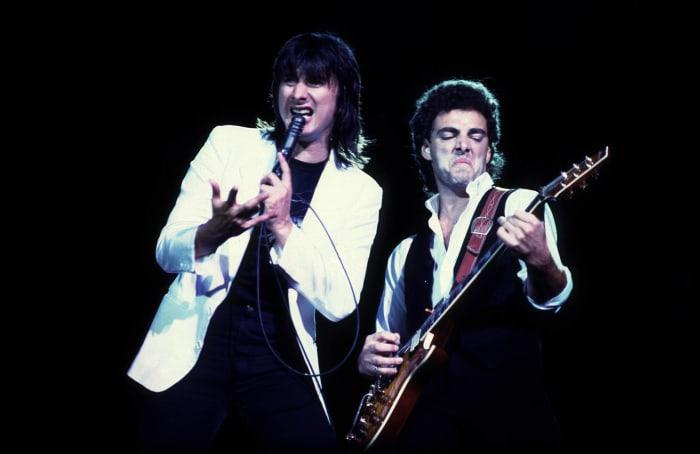Steve Perry and Neal Schon performing together during Journey's early years